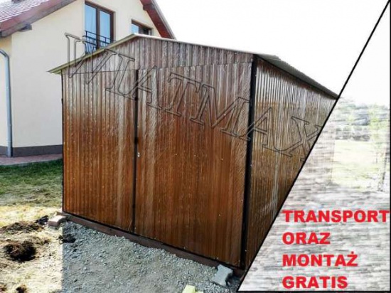 Garaz 3x6 / dach dwuspadowy / blacha akryl kolor